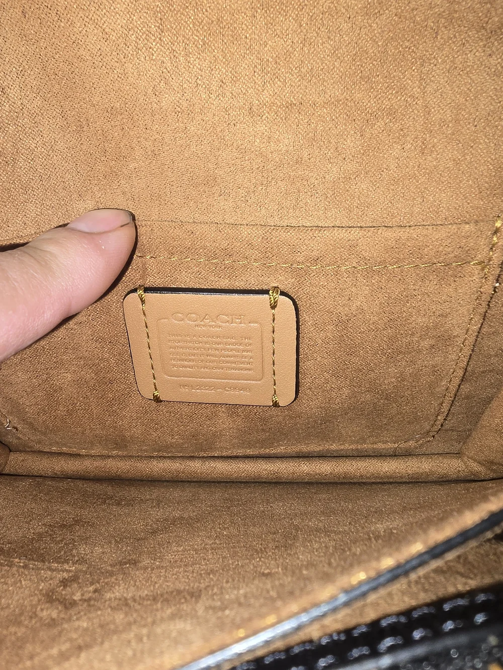 Coach Black Leather Crossbody with Gold Chain Strap